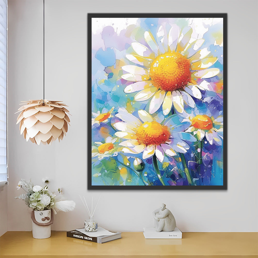 Chrysanthemum in Oil Painting Style Paint by Numbers