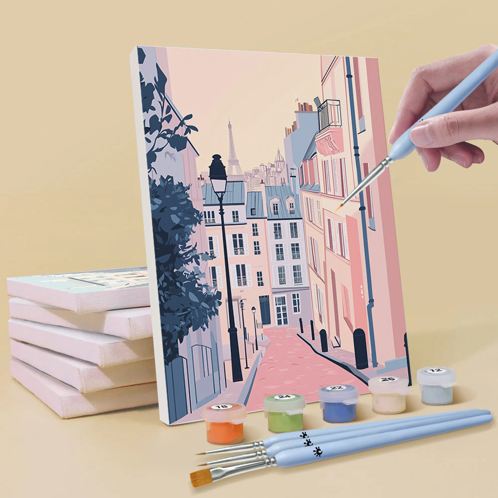 City High-Rise Buildings 6 Pieces Mini Paint by Numbers