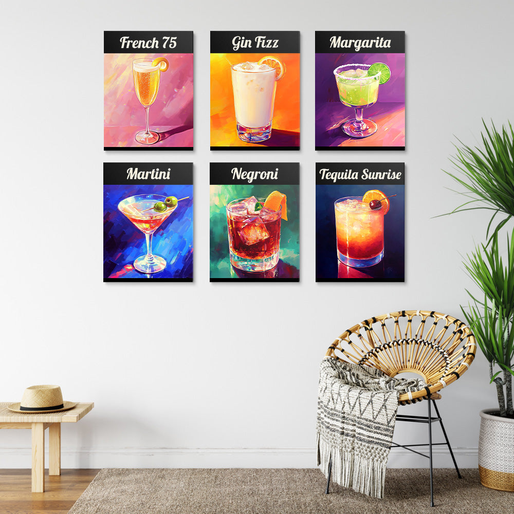 Classic Cocktail 6 Pieces Mini Paint by Numbers