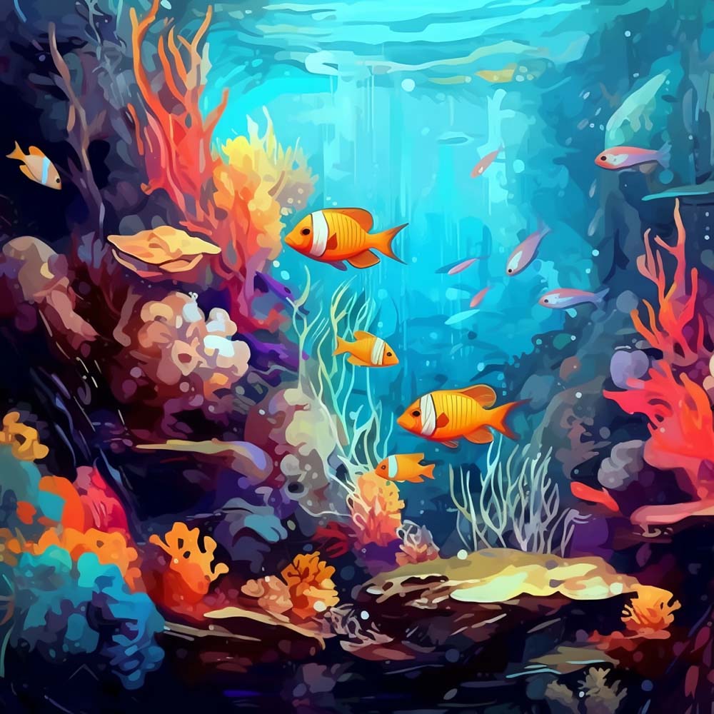 Clown Fish in the Sea Paint by Numbers