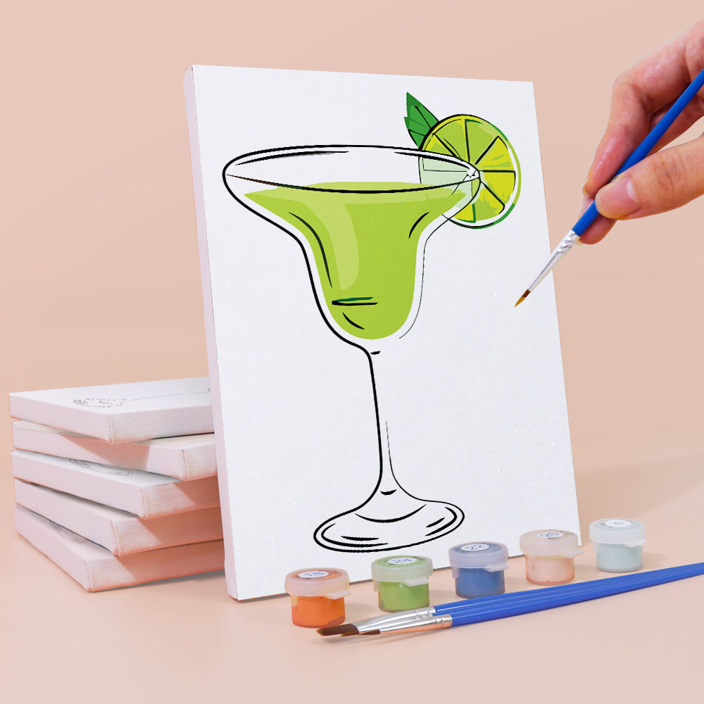 Cocktails of Different Flavors 6 Pieces Mini Paint by Numbers