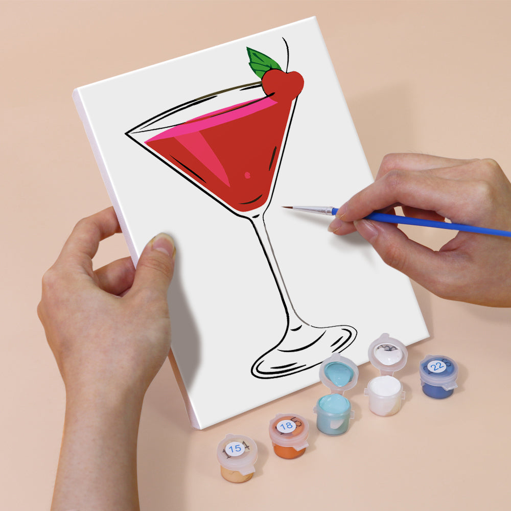 Cocktails of Different Flavors 6 Pieces Mini Paint by Numbers