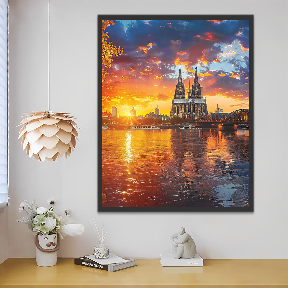 Cologne Cathedral at Sunset Paint by Numbers