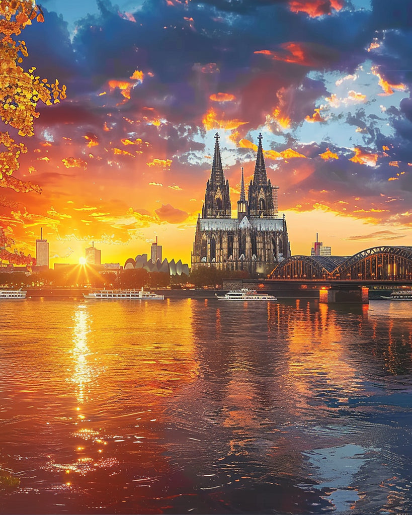 Cologne Cathedral at Sunset Paint by Numbers