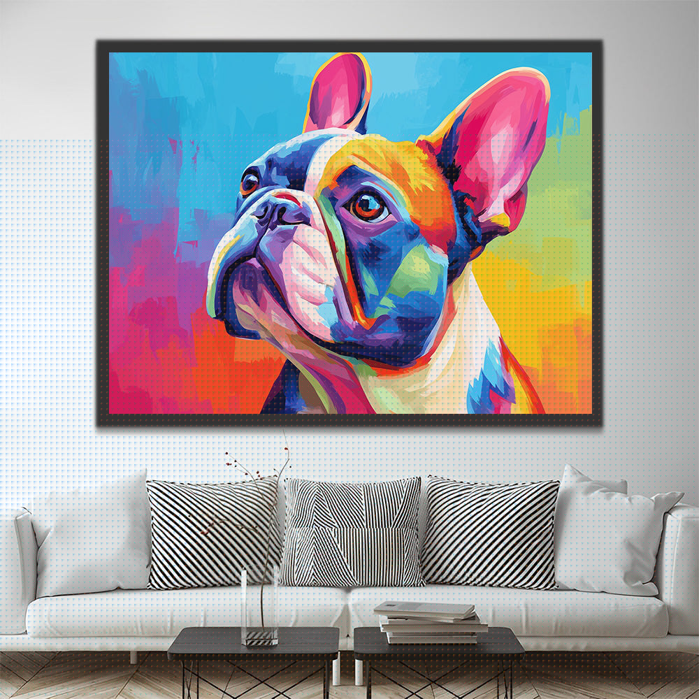 Colored French Bulldog Paint by Numbers