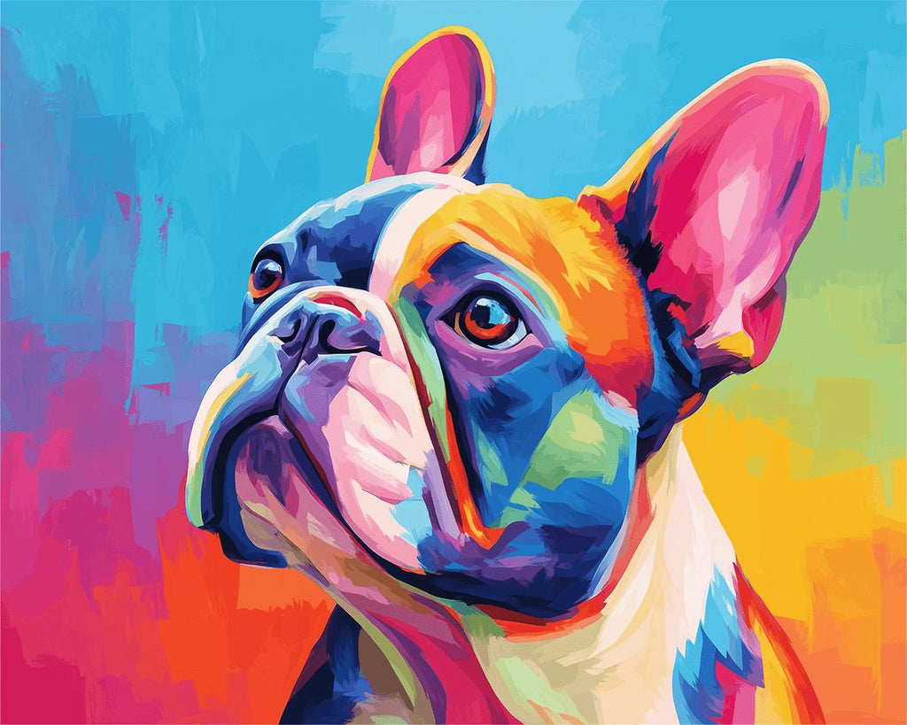 Colored French Bulldog Paint by Numbers