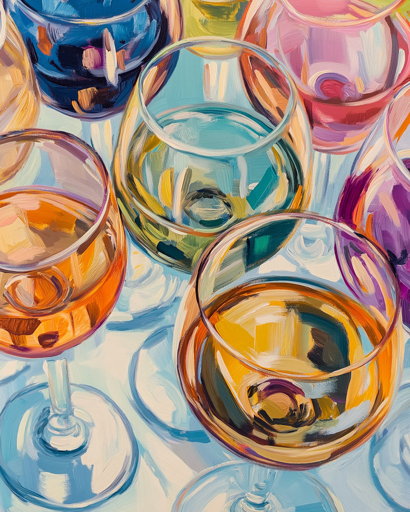 Colored Red Wine Glasses Paint by Numbers