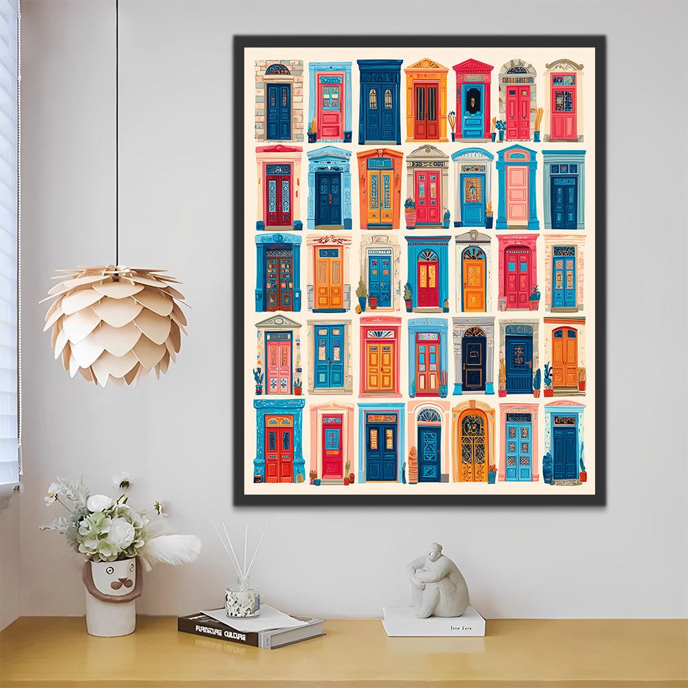Colorful and Gorgeous European Style Doors Paint by Numbers