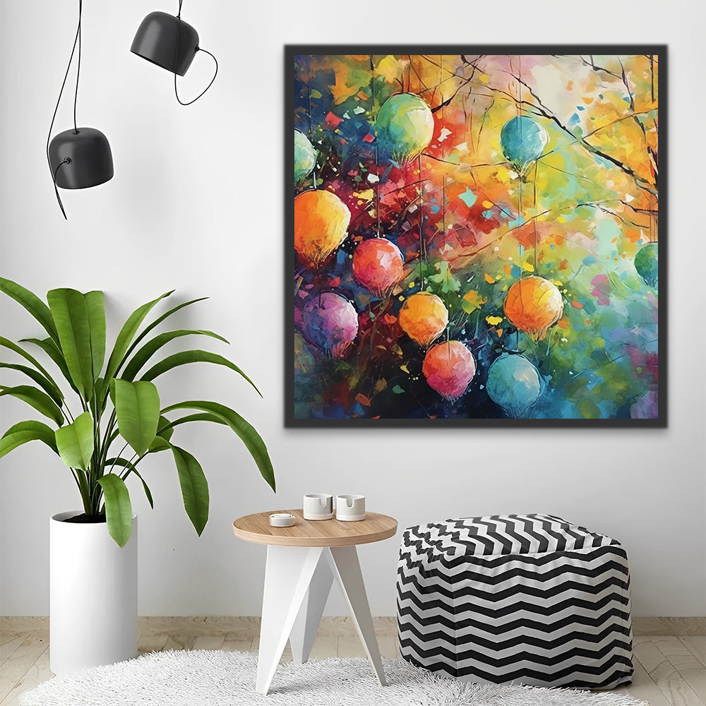 Colorful Balls in Watercolor Style Paint by Numbers