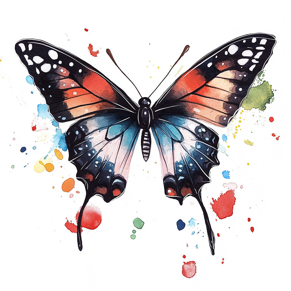 Colorful Black Butterfly Mini Paint by Numbers