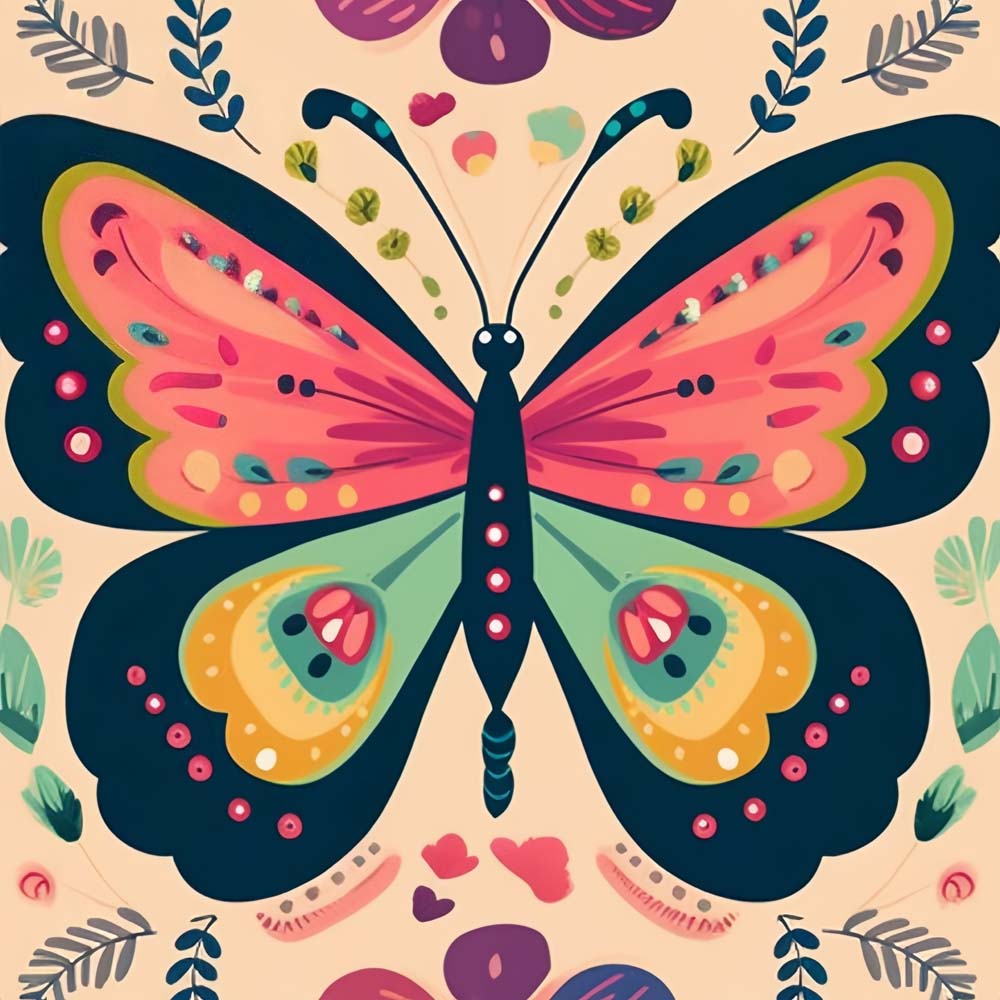 Colorful Butterfly Paint by Numbers