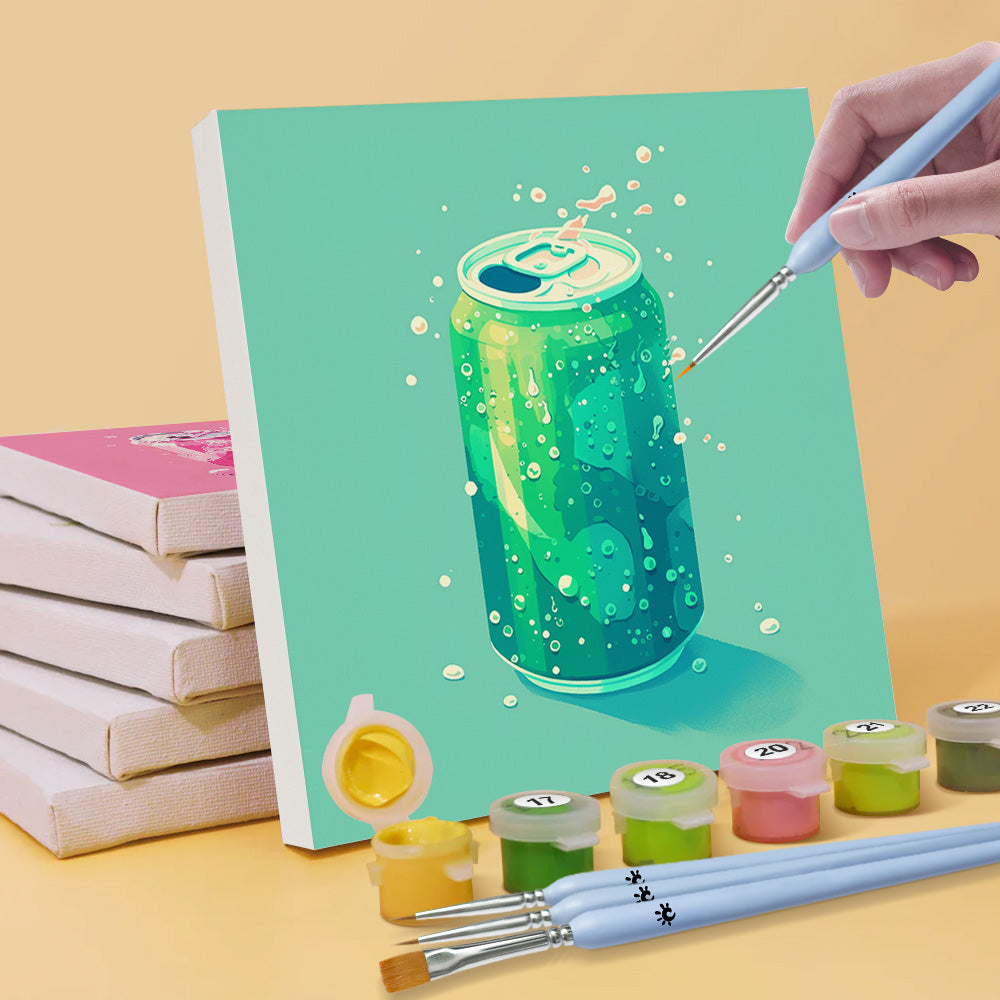 Colorful Canned Sparkling Drinks 6 Pieces Mini Paint by Numbers