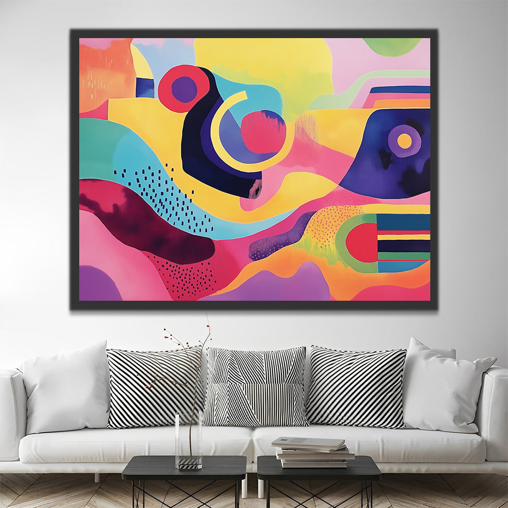 Colorful Cartoon Abstract Pattern Paint by Numbers