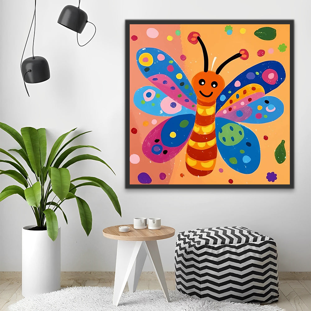 Colorful Cartoon Butterfly Paint by Numbers for Kids