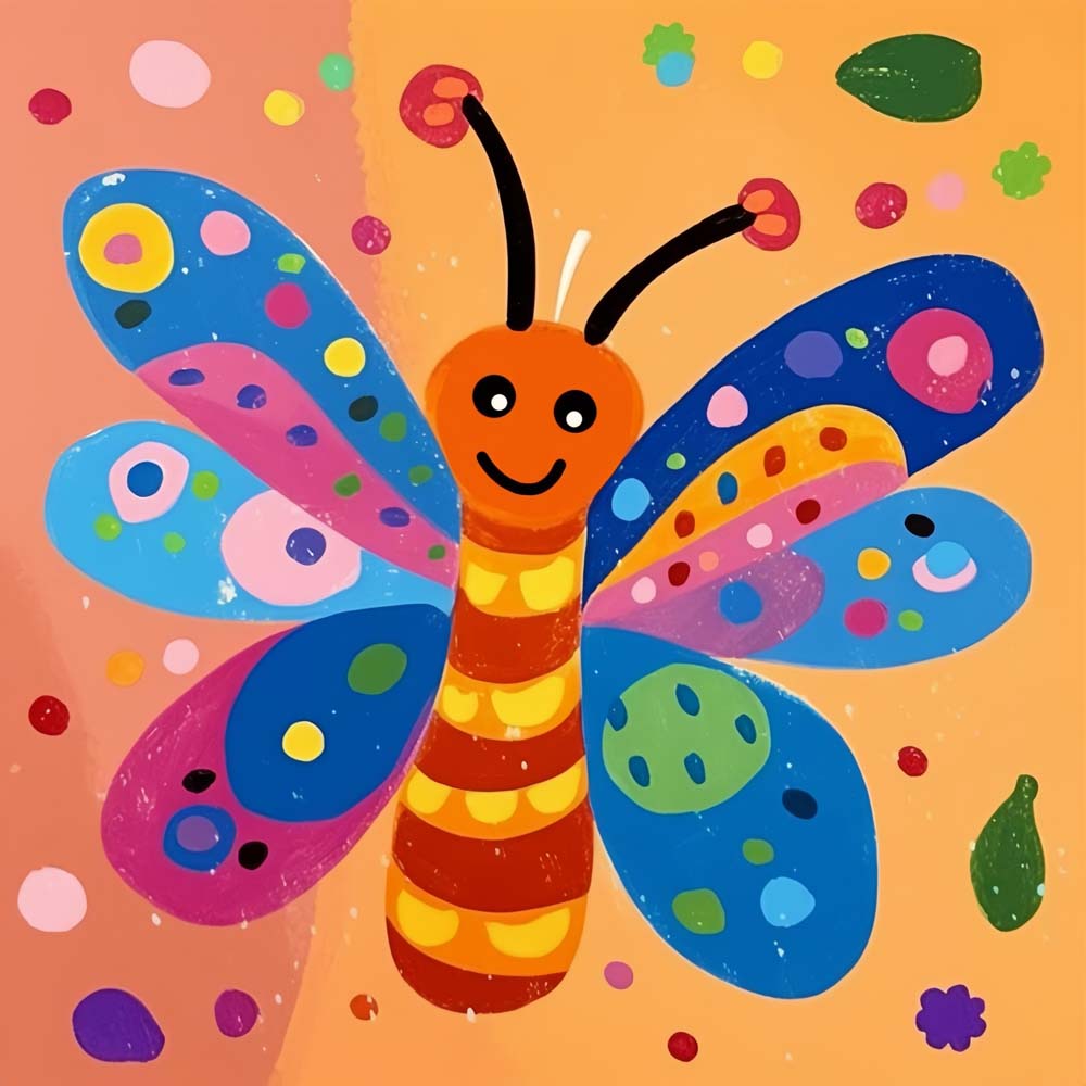 Colorful Cartoon Butterfly Paint by Numbers for Kids