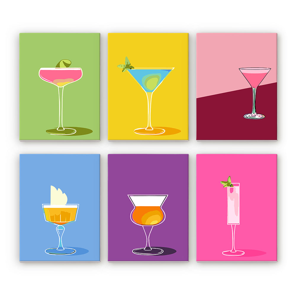 Colorful Cocktails 6 Pieces Mini Paint by Numbers