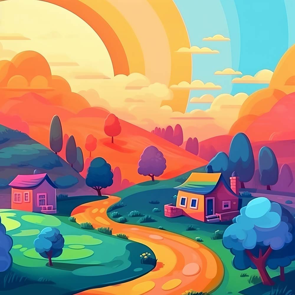 Colorful Countryside Paint by Numbers for Kids