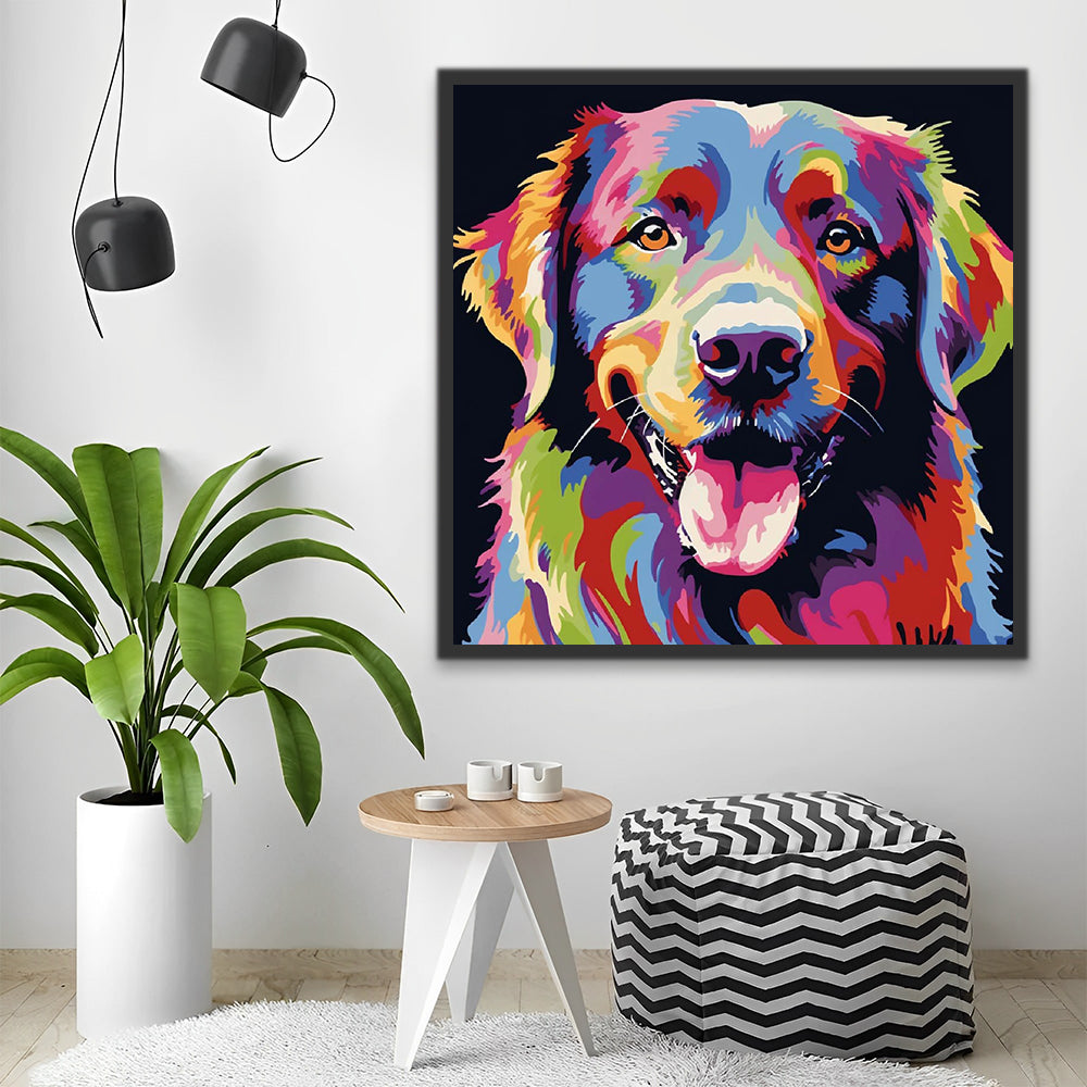 Colorful Dog Pop Art Paint by Numbers