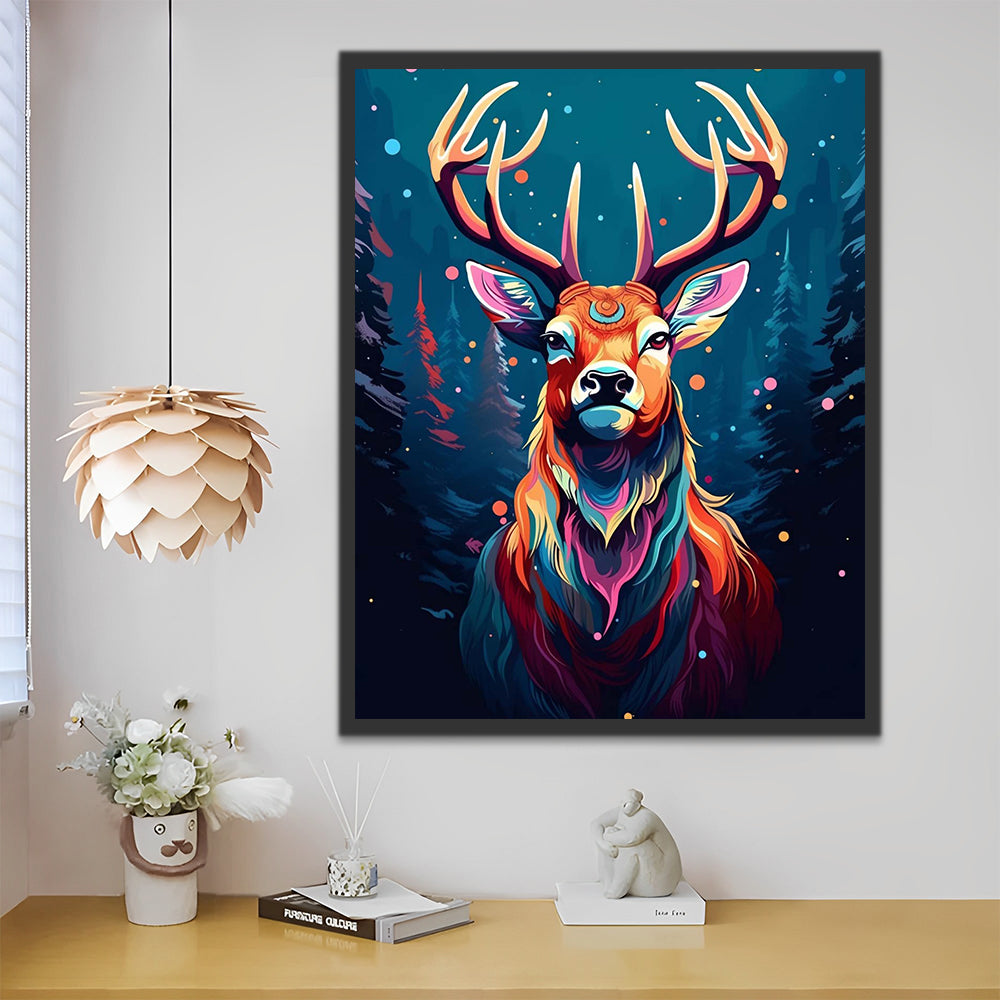 Colorful Elk Paint by Numbers