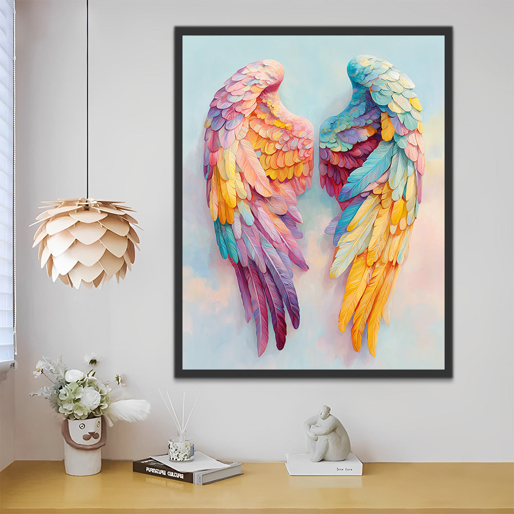 Colorful Feather Wings Paint by Numbers