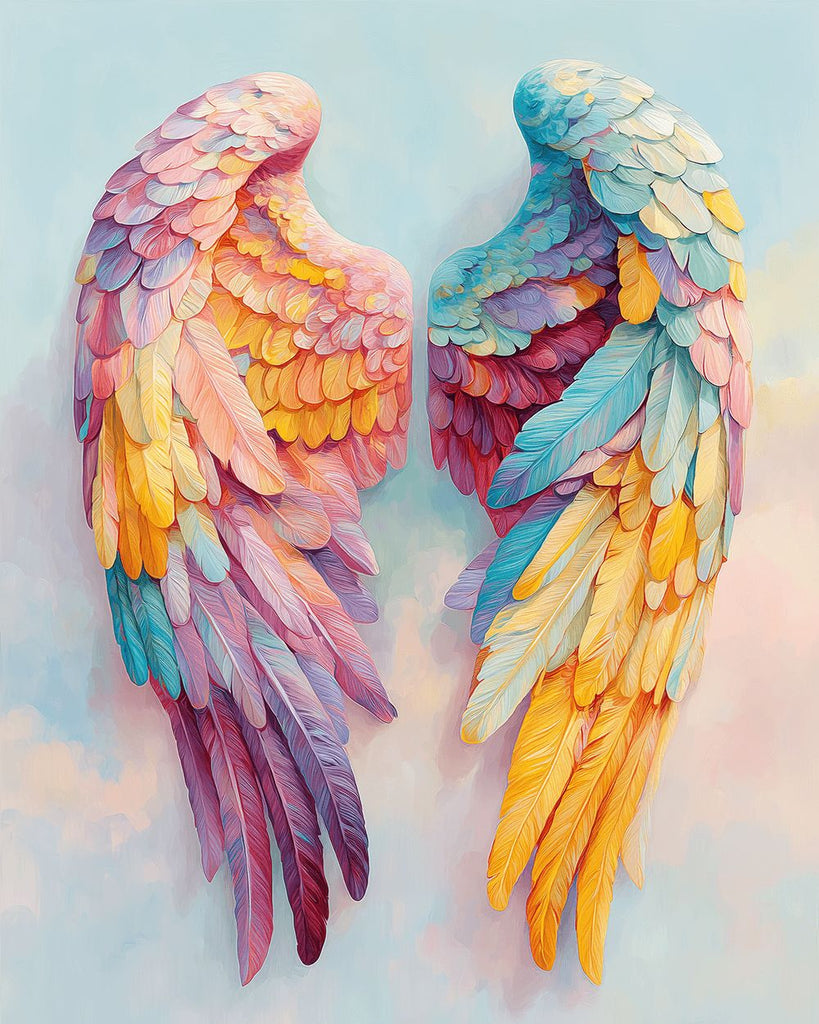 Colorful Feather Wings Paint by Numbers