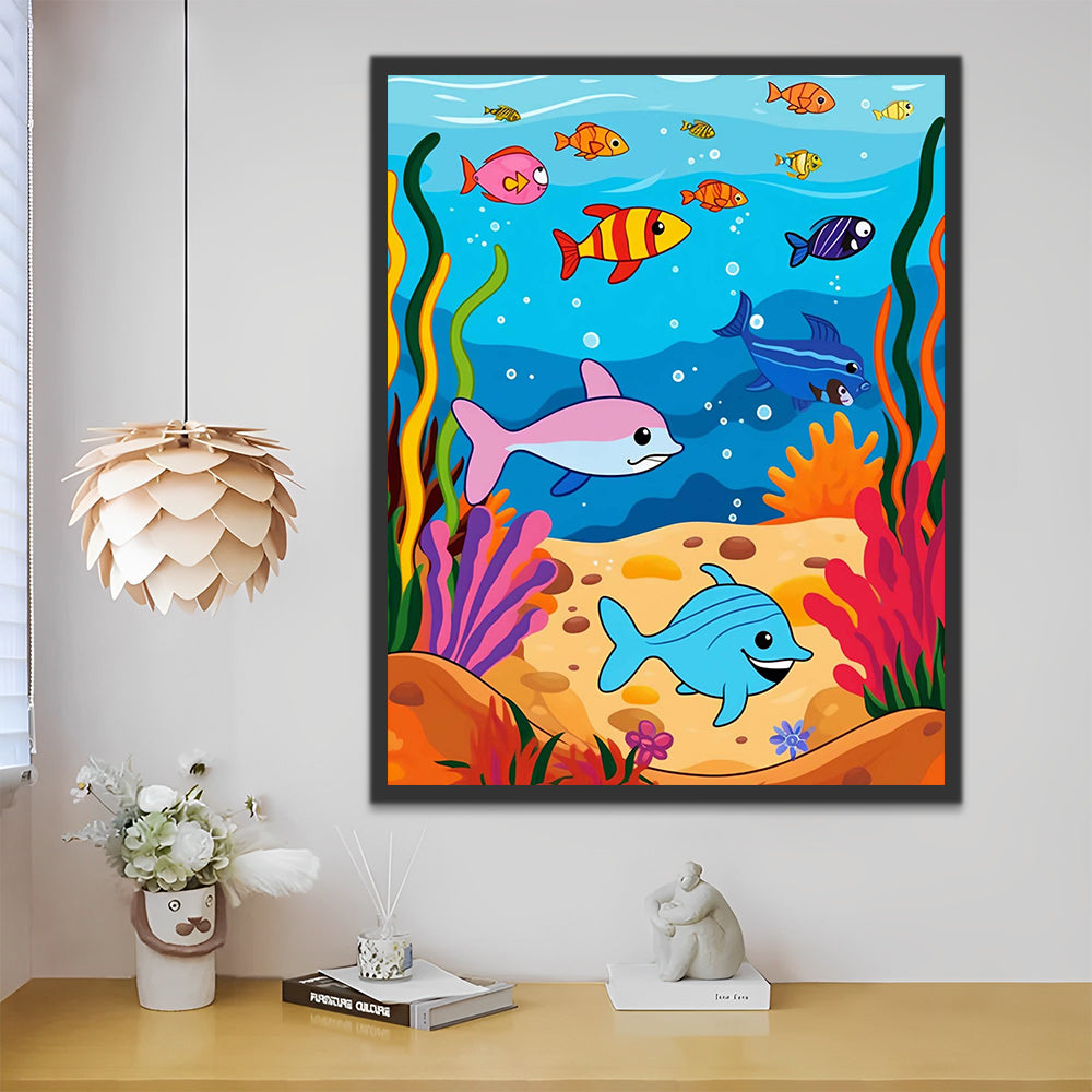 Colorful Fish in the Sea Paint by Numbers for Kids