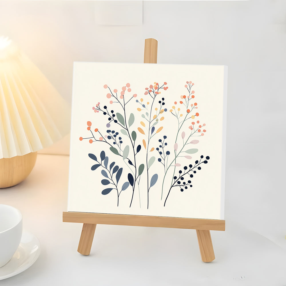 Colorful Flower Branches Mini Paint by Numbers