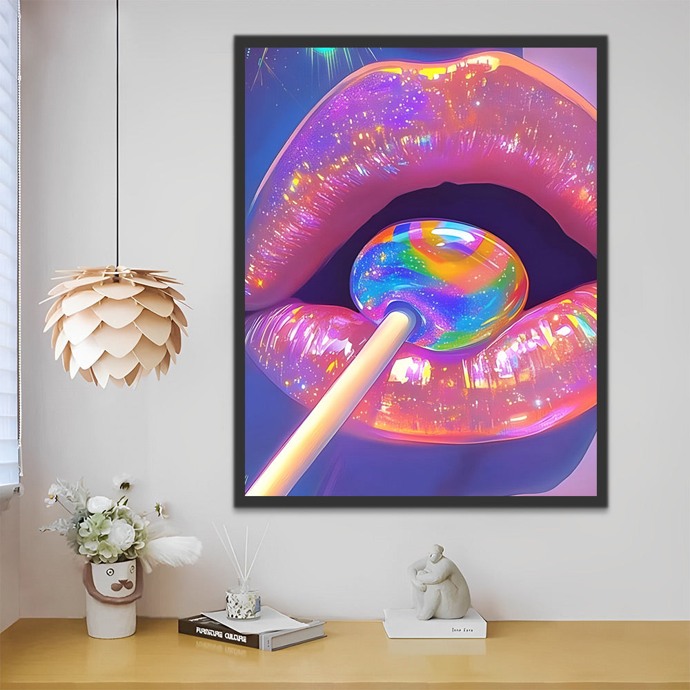 Colorful Fluorescent Lollipops Paint by Numbers