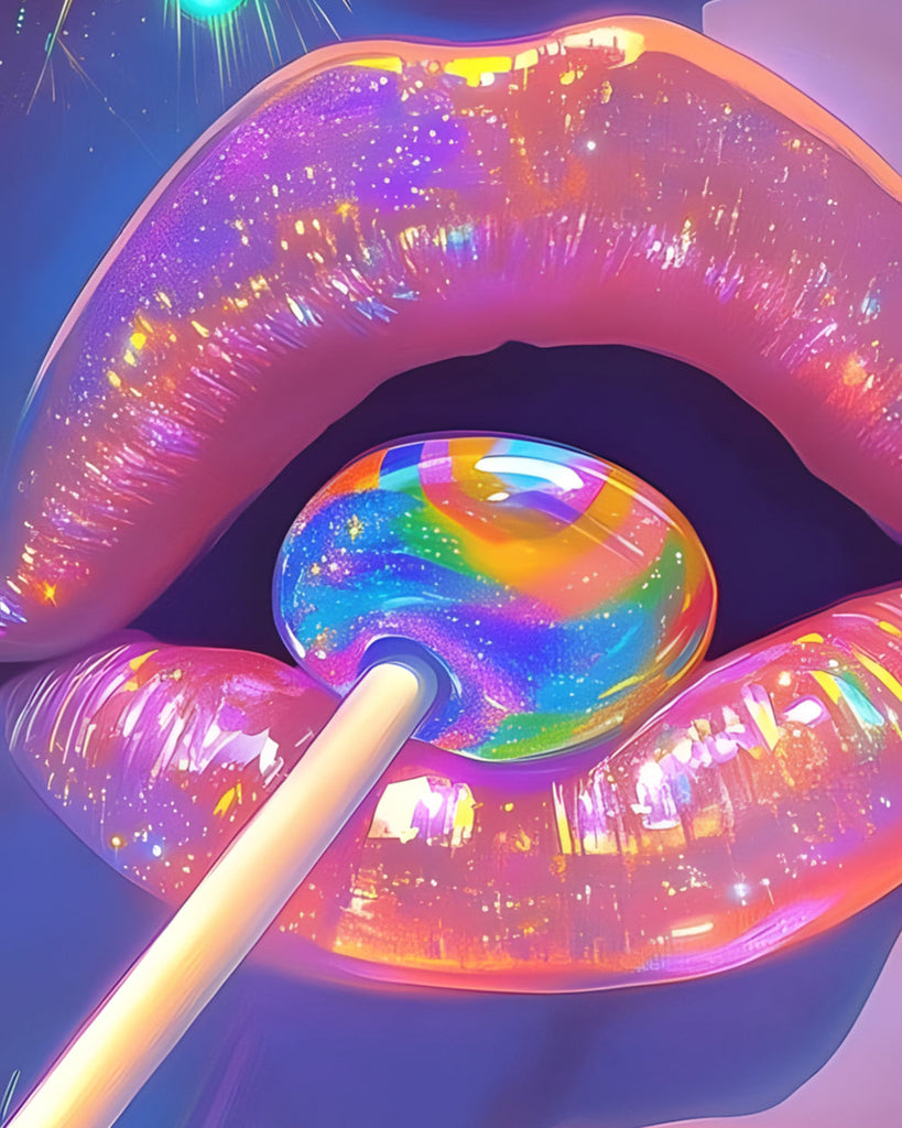 Colorful Fluorescent Lollipops Paint by Numbers