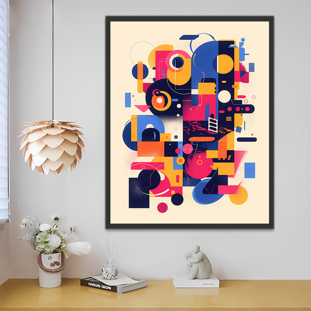 Colorful Geometric Figures Paint by Numbers