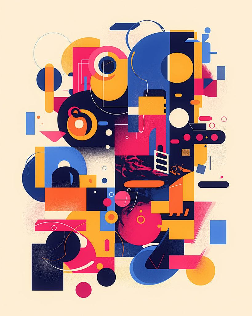 Colorful Geometric Figures Paint by Numbers