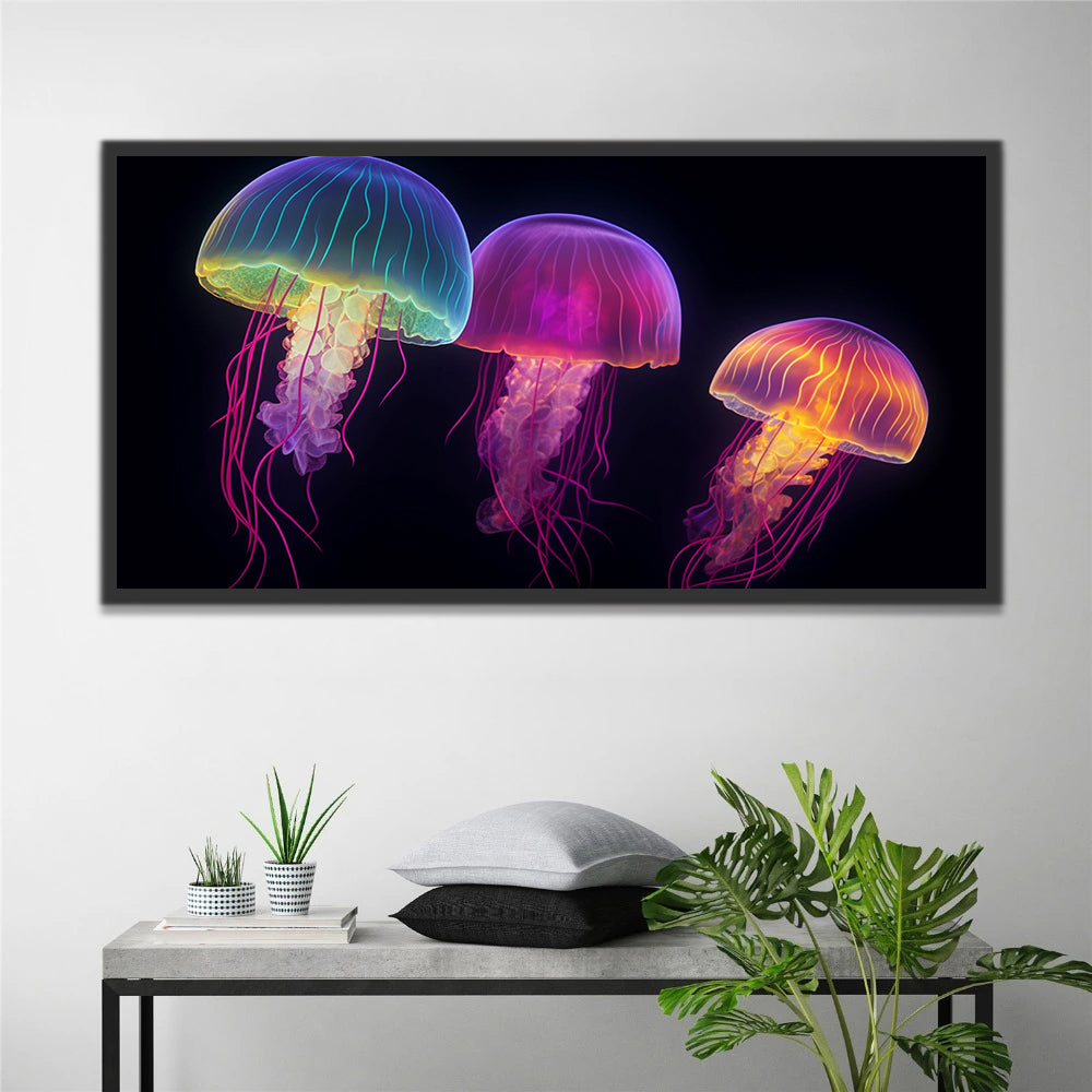 Colorful Glowing Jellyfish Paint by Numbers