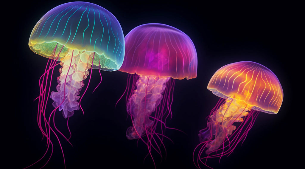 Colorful Glowing Jellyfish Paint by Numbers