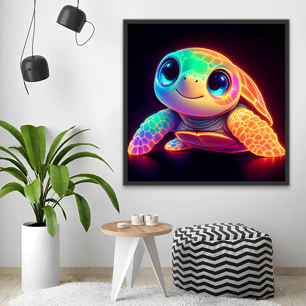 Colorful Glowing Turtle Paint by Numbers