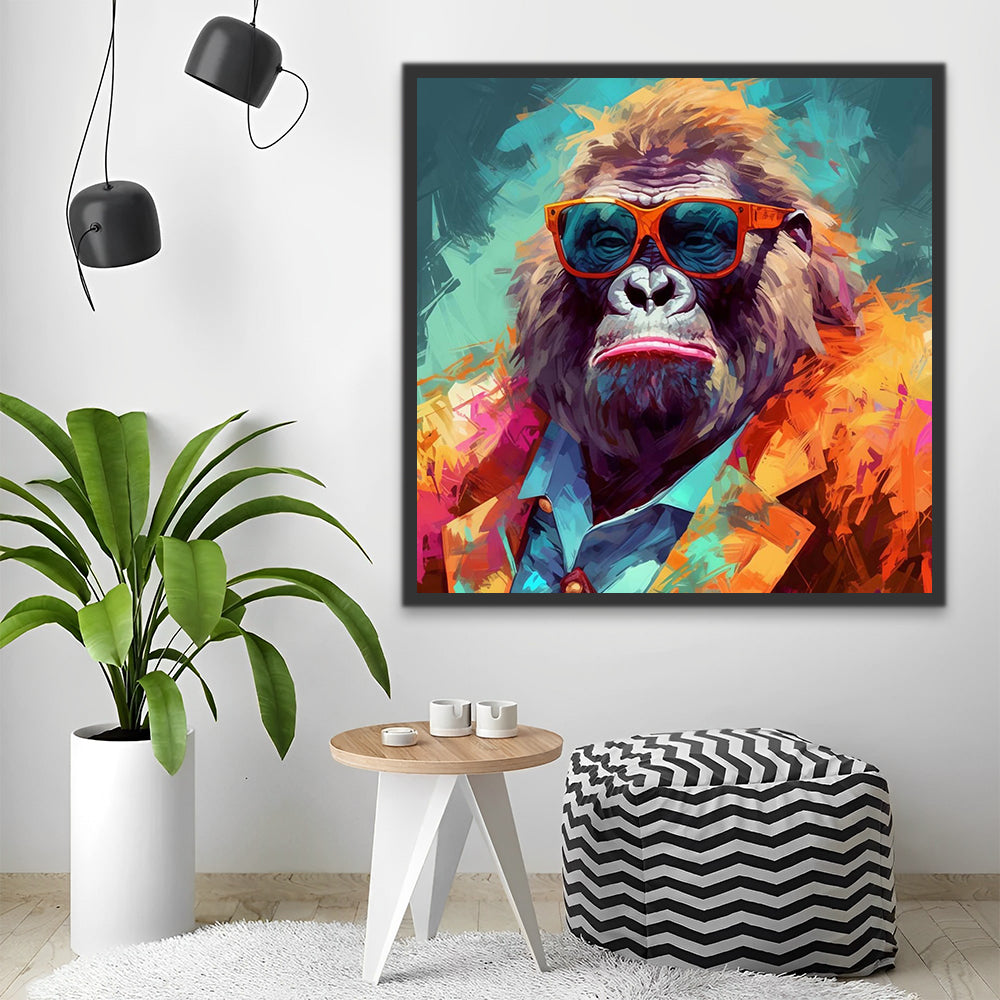 Colorful Gorilla in Pop Art Style Paint by Numbers