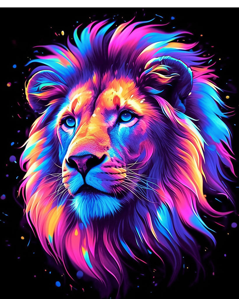 Colorful Lion Head Paint by Numbers