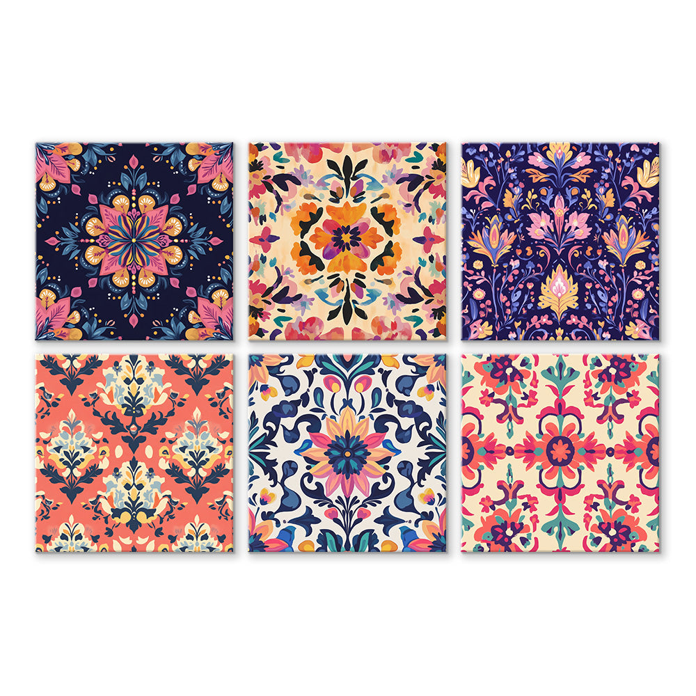 Colorful Mandala 6 Pieces Mini Paint by Numbers