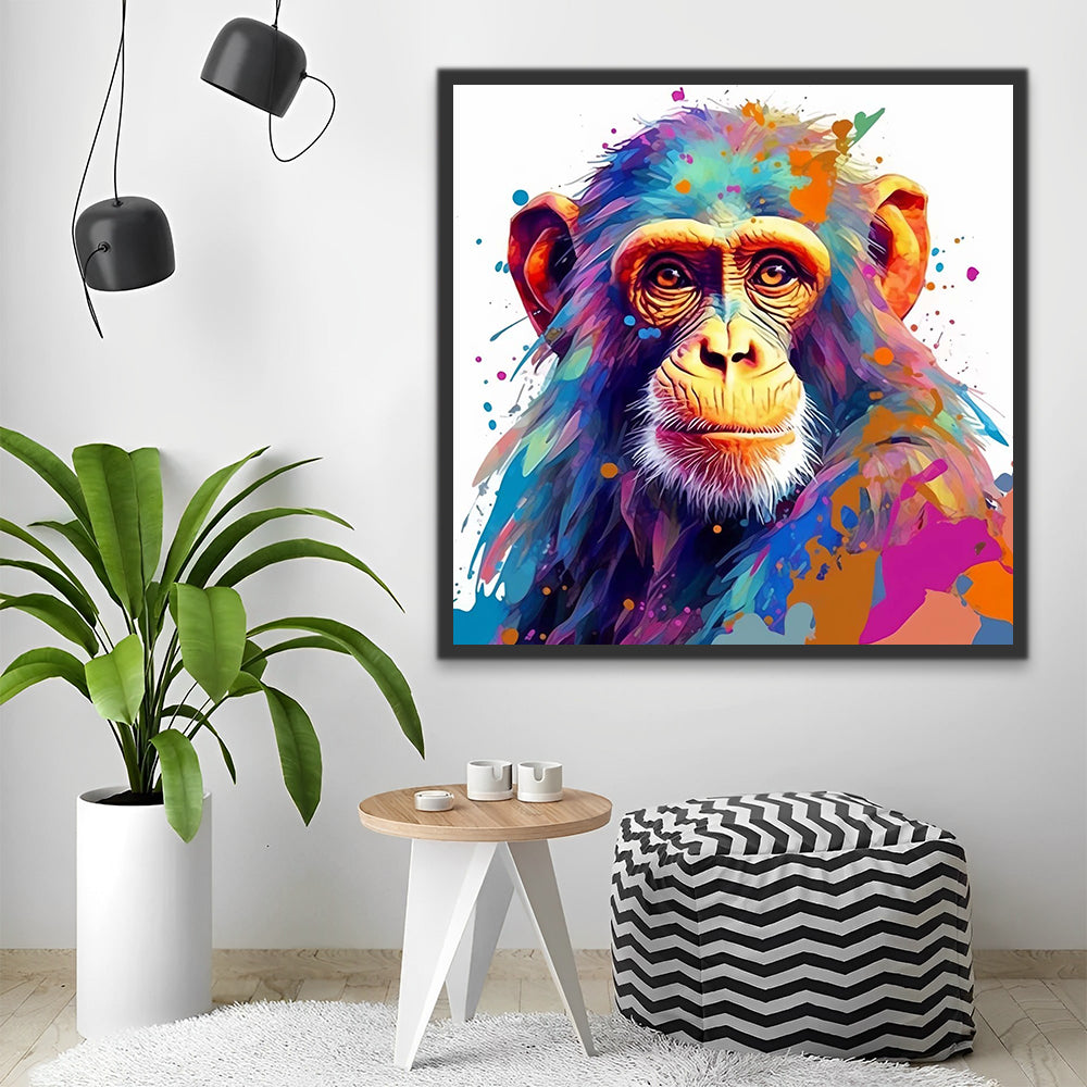 Colorful Monkey Paint by Numbers