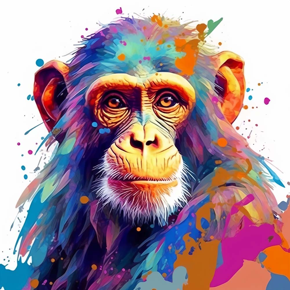 Colorful Monkey Paint by Numbers