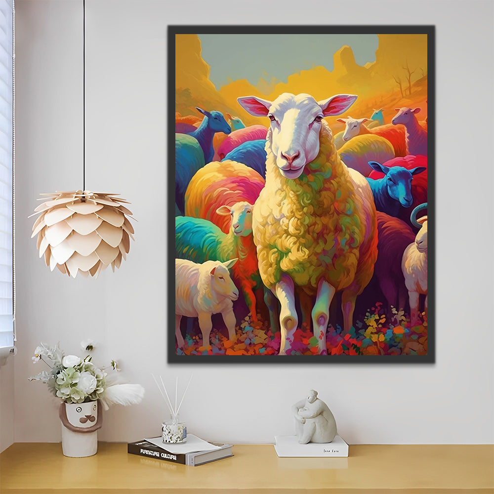 Colorful Sheep Paint by Numbers