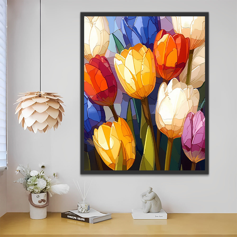 Colorful Tulips Paint by Numbers