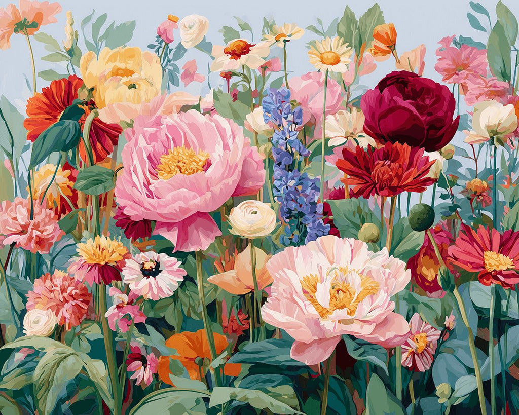 Colorful Wild Peonies Paint by Numbers