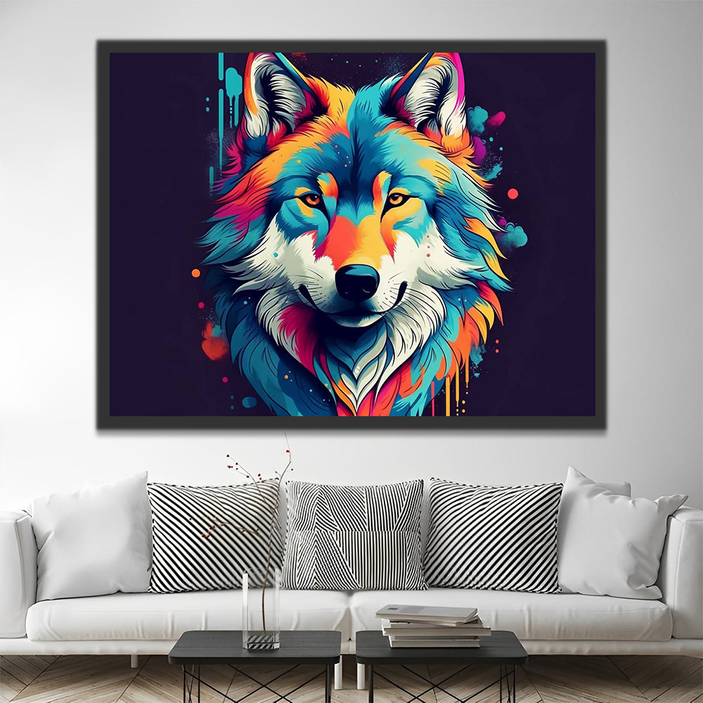 Colorful Wolf Paint by Numbers