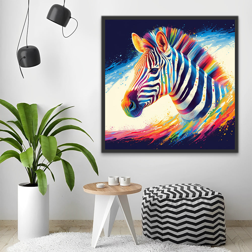 Colorful Zebra Paint by Numbers