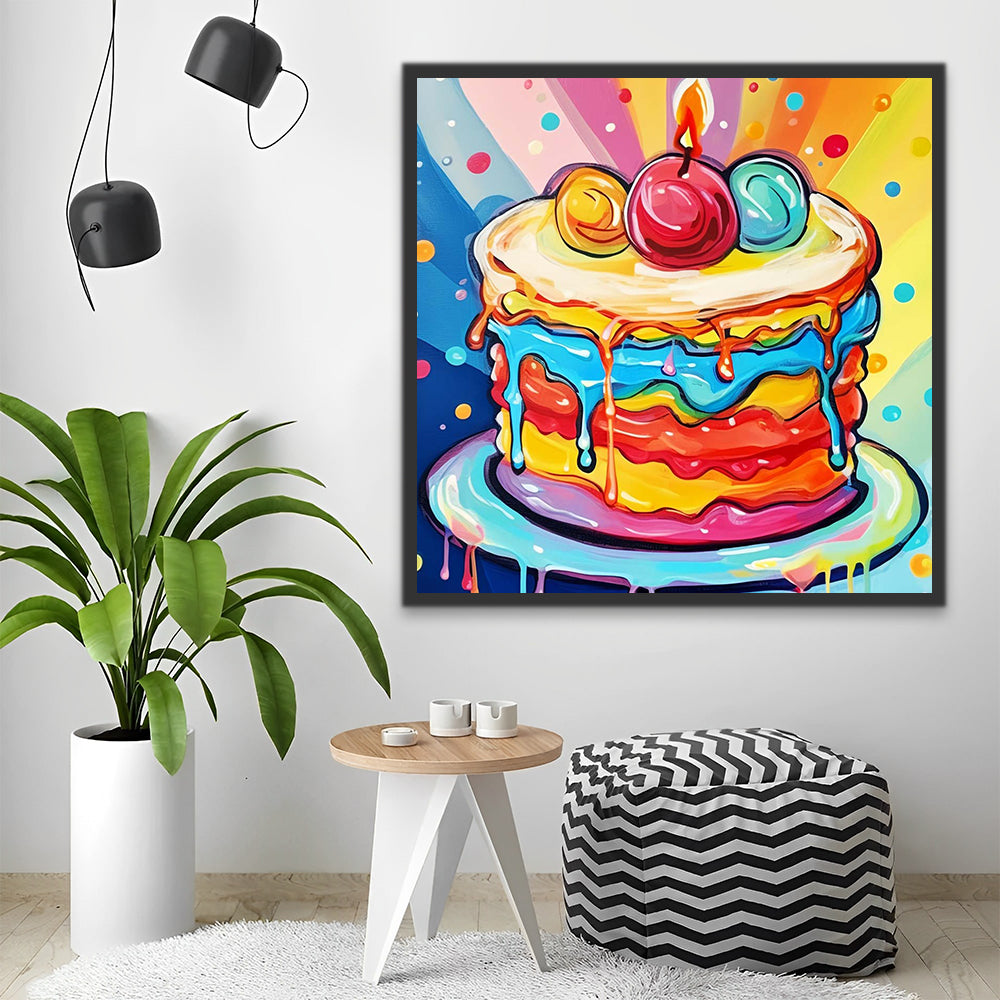 Colourful Cartoon Cake Paint by Numbers for Kids