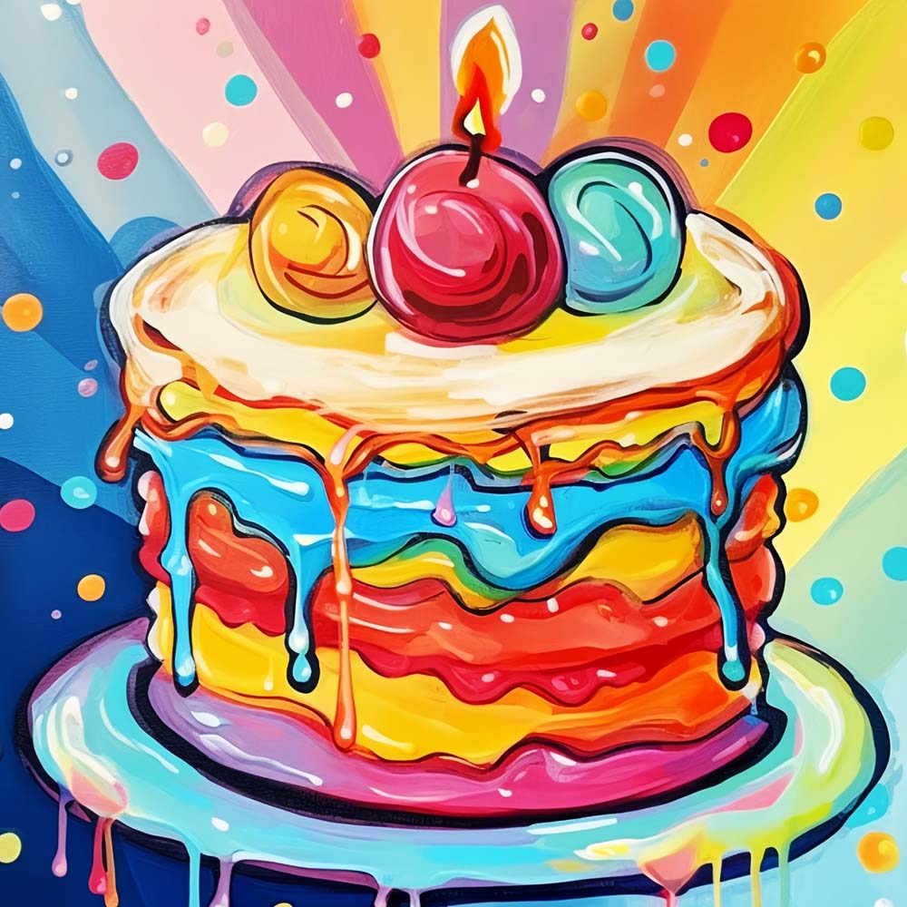 Colourful Cartoon Cake Paint by Numbers for Kids