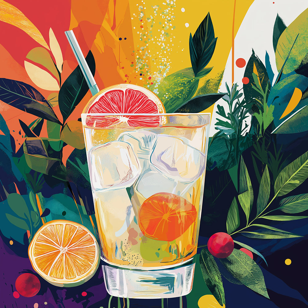 Cool Tropical Fruit Drink Paint by Numbers