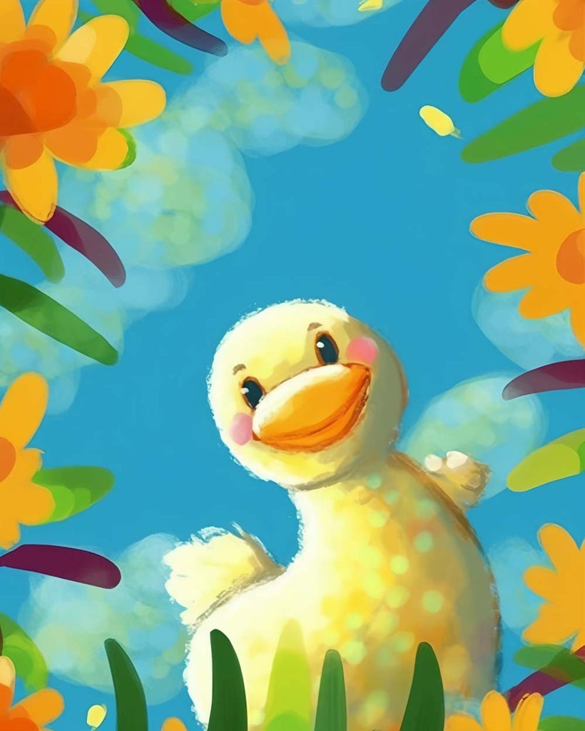 Cute Baby Duck Paint by Numbers for Kids