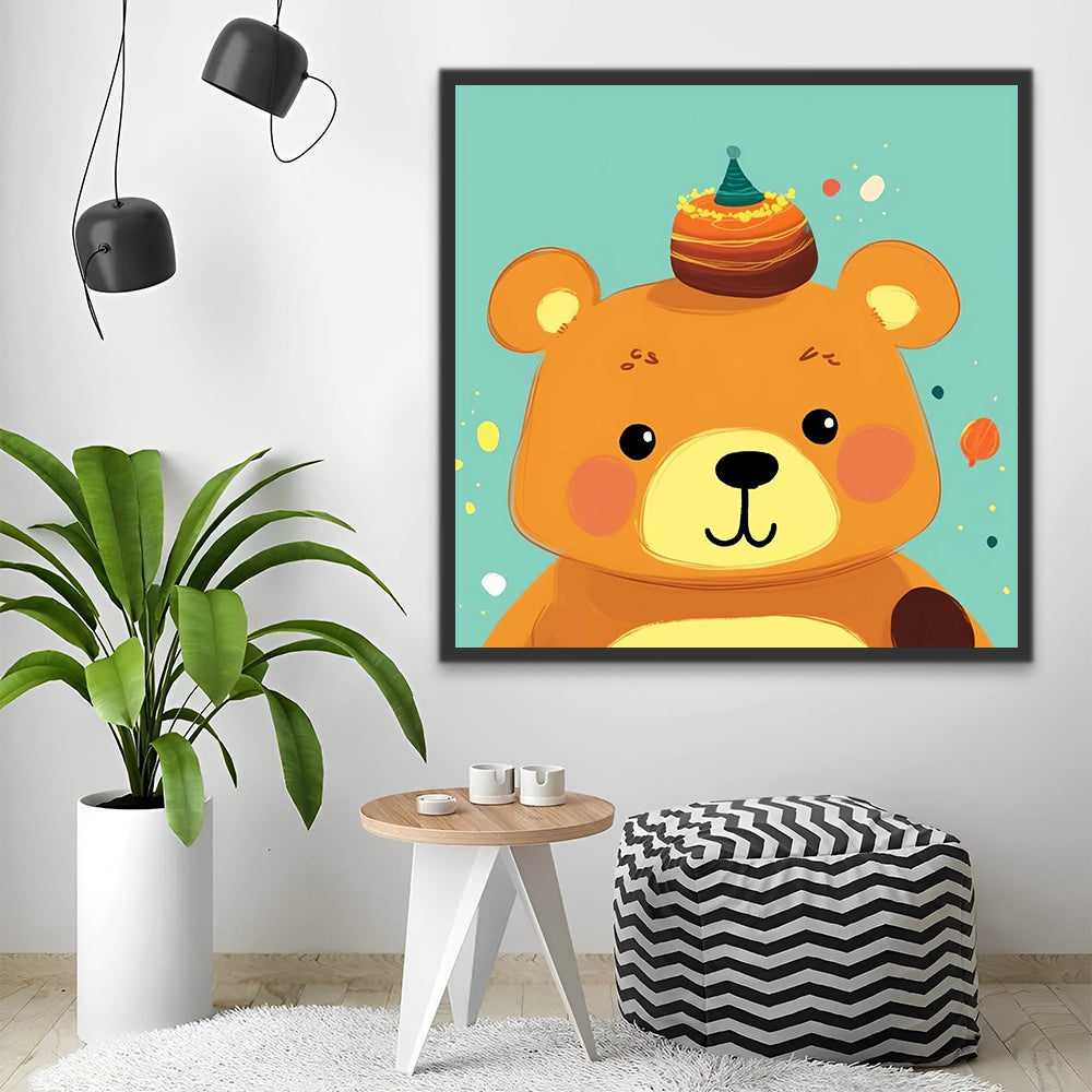 Cute Cartoon Bear Paint by Numbers for Kids