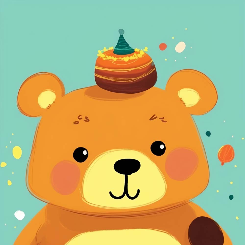 Cute Cartoon Bear Paint by Numbers for Kids